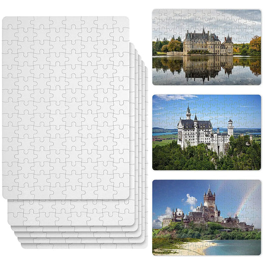 1/2Sets Sublimation Blanks Puzzles White Jigsaw Puzzle DIY Blank Puzzles Heat Transfer Wooden Puzzle UV Panel Wedding Stickers